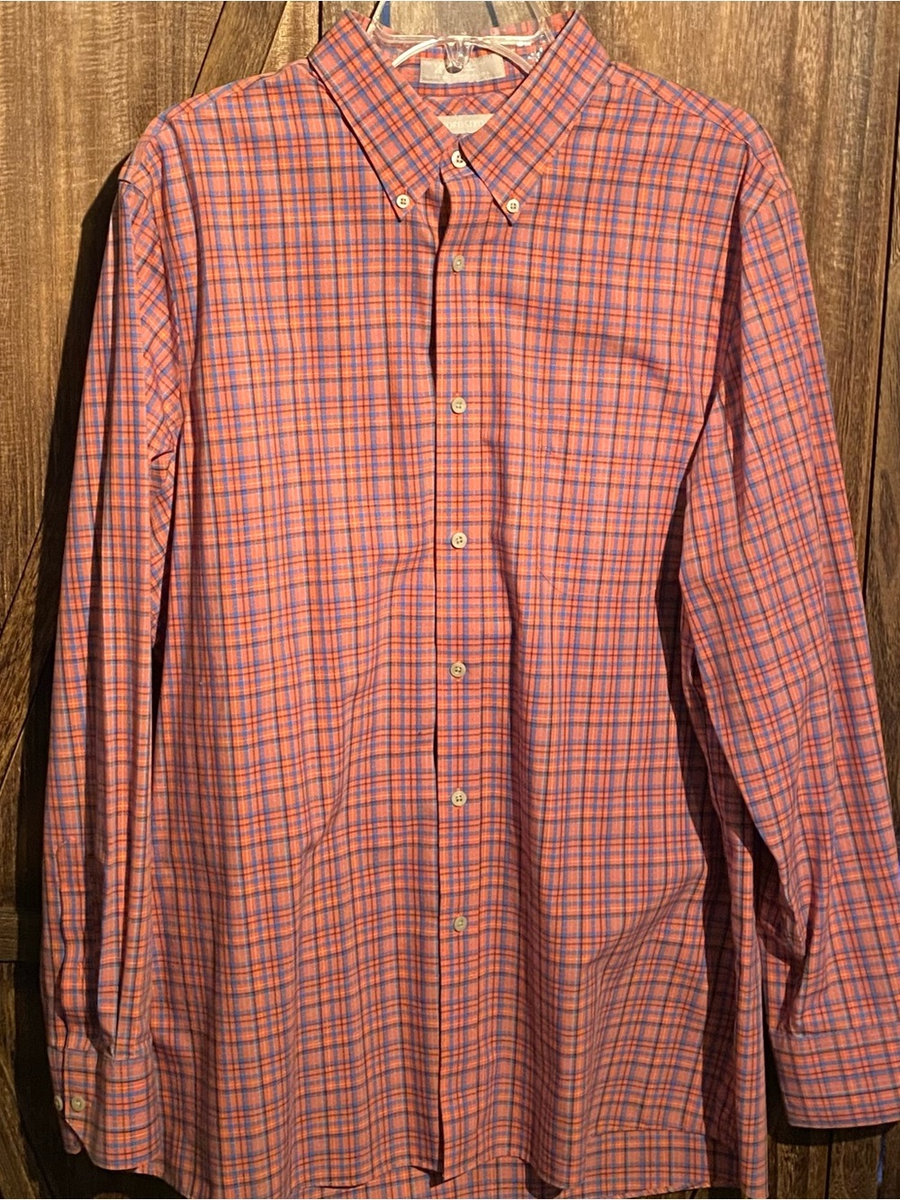 Nordstrom Men’s orange and Blue Plaid Button-Down Shirt